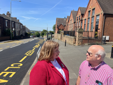 Caroline Henry with Cllr Philip Owen at Gilt Hill